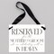 Ritzy Rose Mother of the Groom Memorial Sign - Black on 11x8in White Linen Cardstock with Black Ribbon